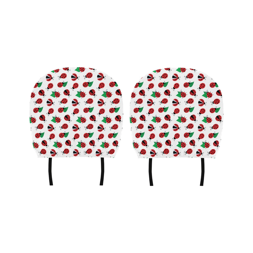 Ladybug Pattern Print Design 01 Car Headrest Cover