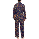 Eiffel Tower Pattern Print Design 02 Men's Long Pajama Set