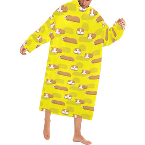 Guinea Pig Pattern Print Design 04 Blanket Robe with Sleeves