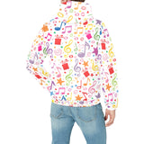 Music Notes Pattern Print Design 04 Men's Padded Hooded Jacket(ModelH42)