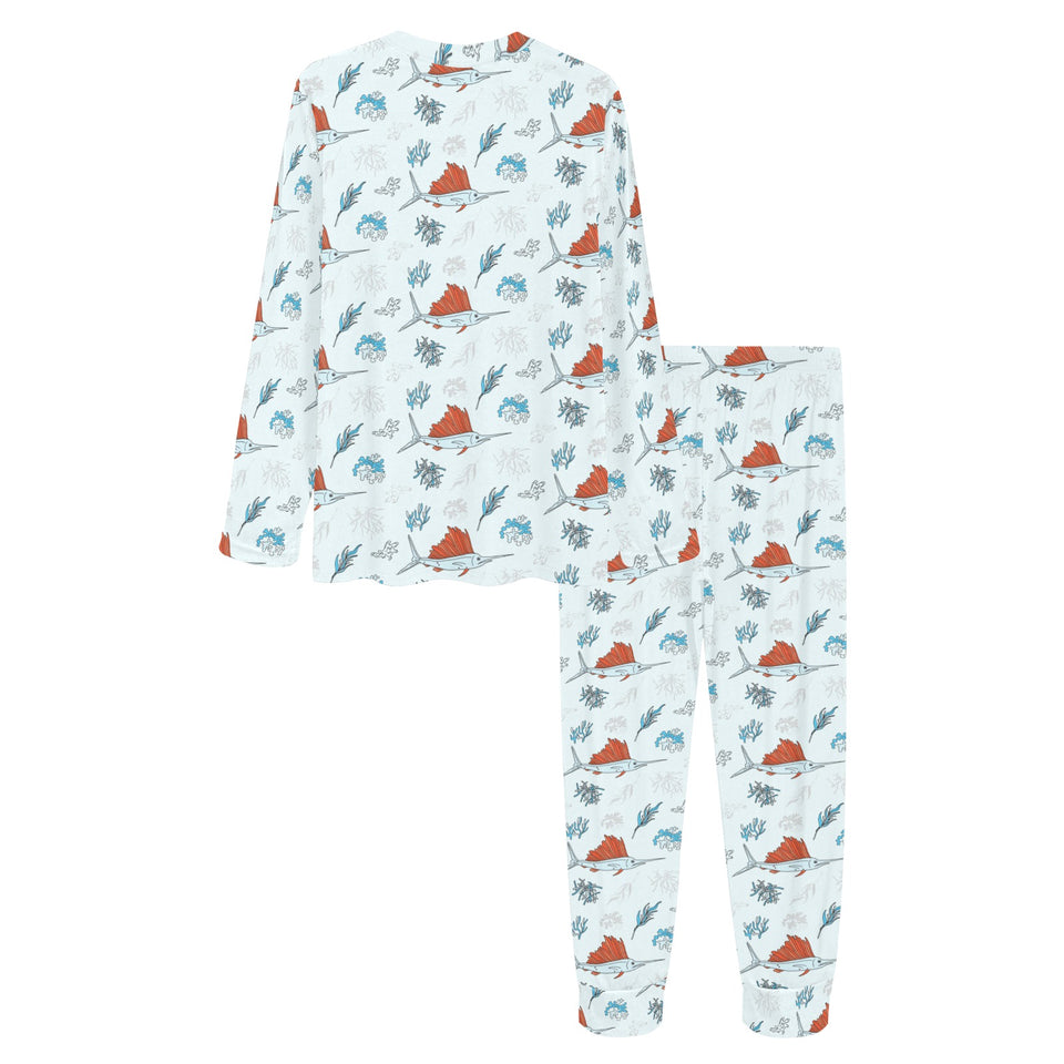 Swordfish Pattern Print Design 03 Women's All Over Print Pajama Set