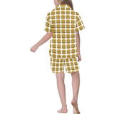 Hamburger Pattern Print Design 05 Kids' Boys' Girls' V-Neck Short Pajama Set