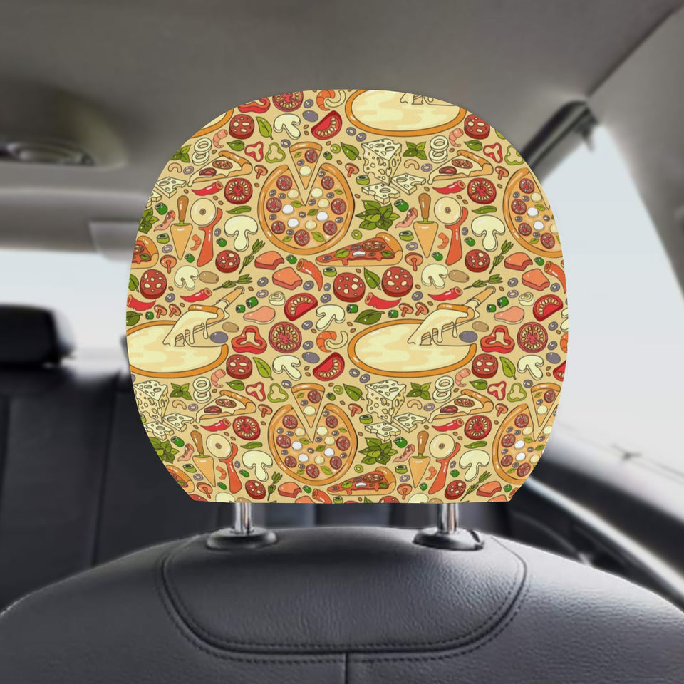 Pizza Pattern Background Car Headrest Cover