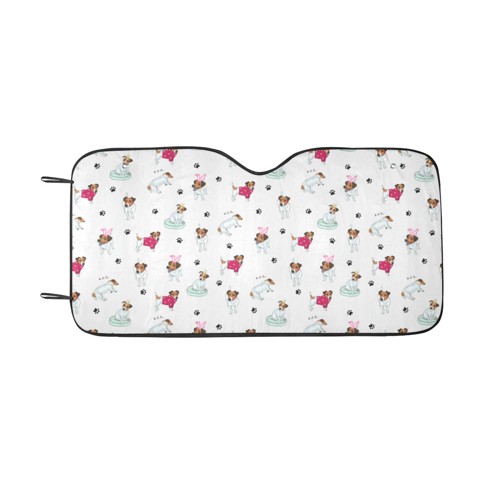 Jack Russel Pattern Print Design 03 Car Sun Shade