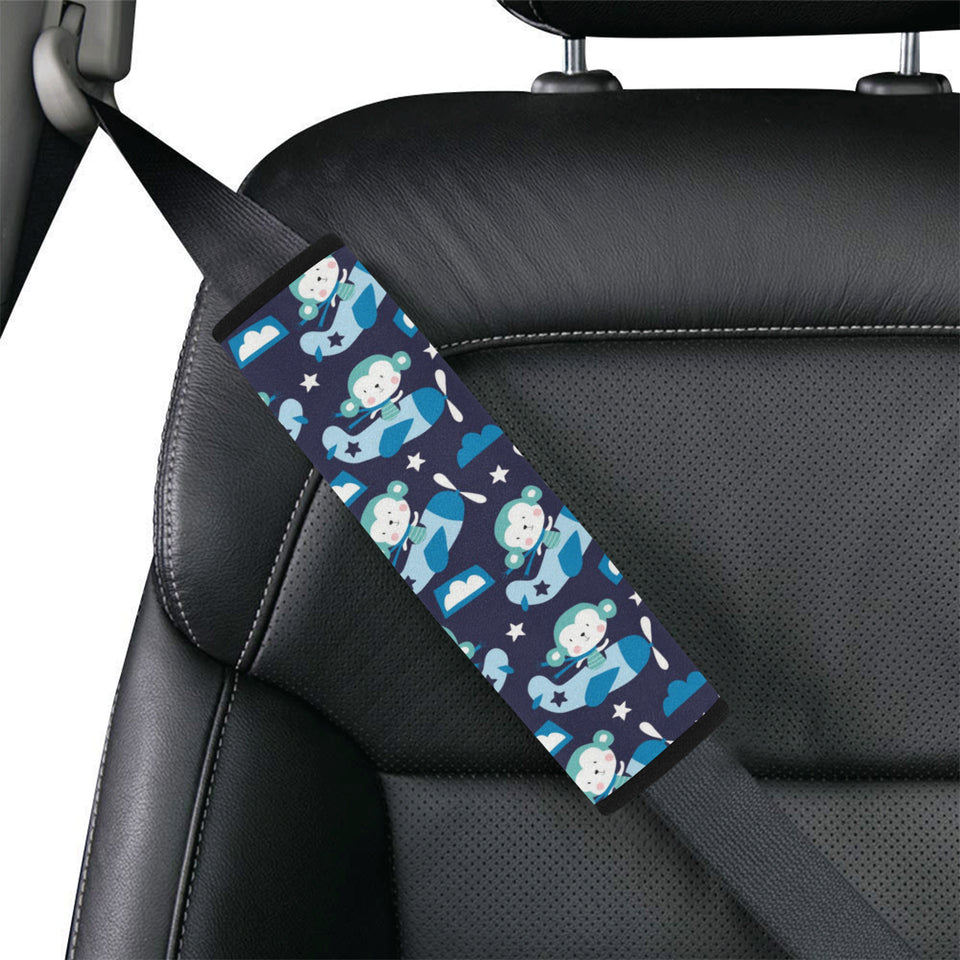 Monkey in Airplane Pattern Car Seat Belt Cover