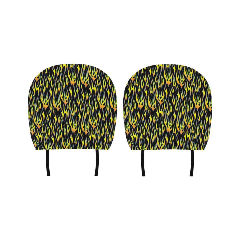 Flame Fire Pattern Background Car Headrest Cover