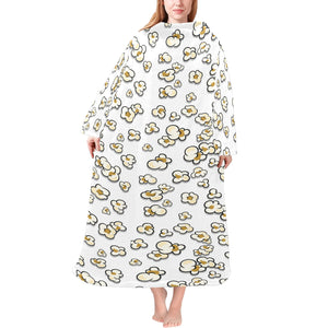 Popcorn Pattern Print Design 04 Blanket Robe with Sleeves