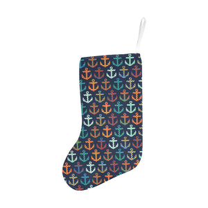Colorful Anchor Dot Stripe Pattern Christmas Stocking