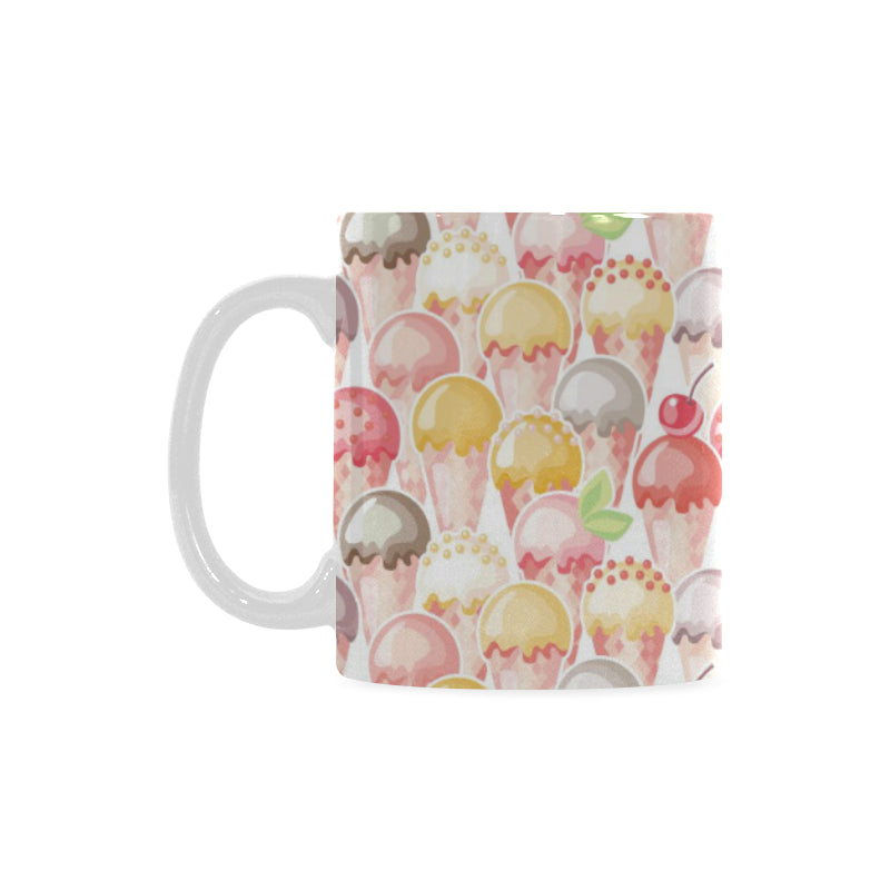 Ice Cream Cone Pattern Classical White Mug (FulFilled In US)