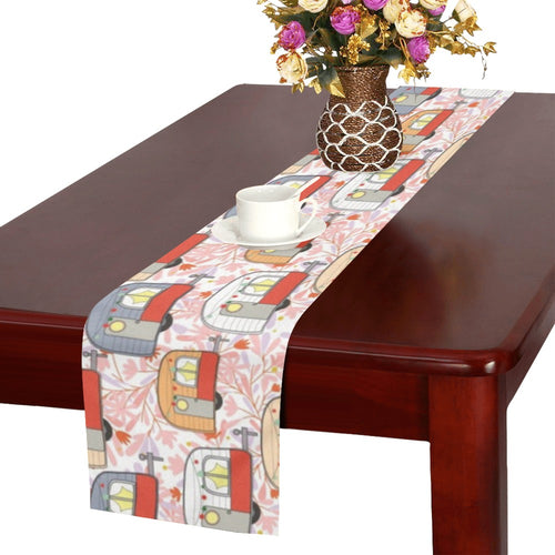 Camper Van Pattern Print Design 01 Table Runner