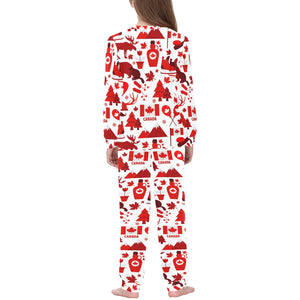 Canada Pattern Print Design 04 Kids' Boys' Girls' All Over Print Pajama Set