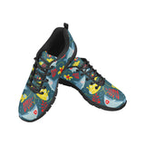 Shark Pattern Men's Sneakers Black