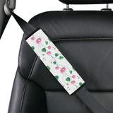 Pink Lotus Waterlily Flower Pattern Car Seat Belt Cover