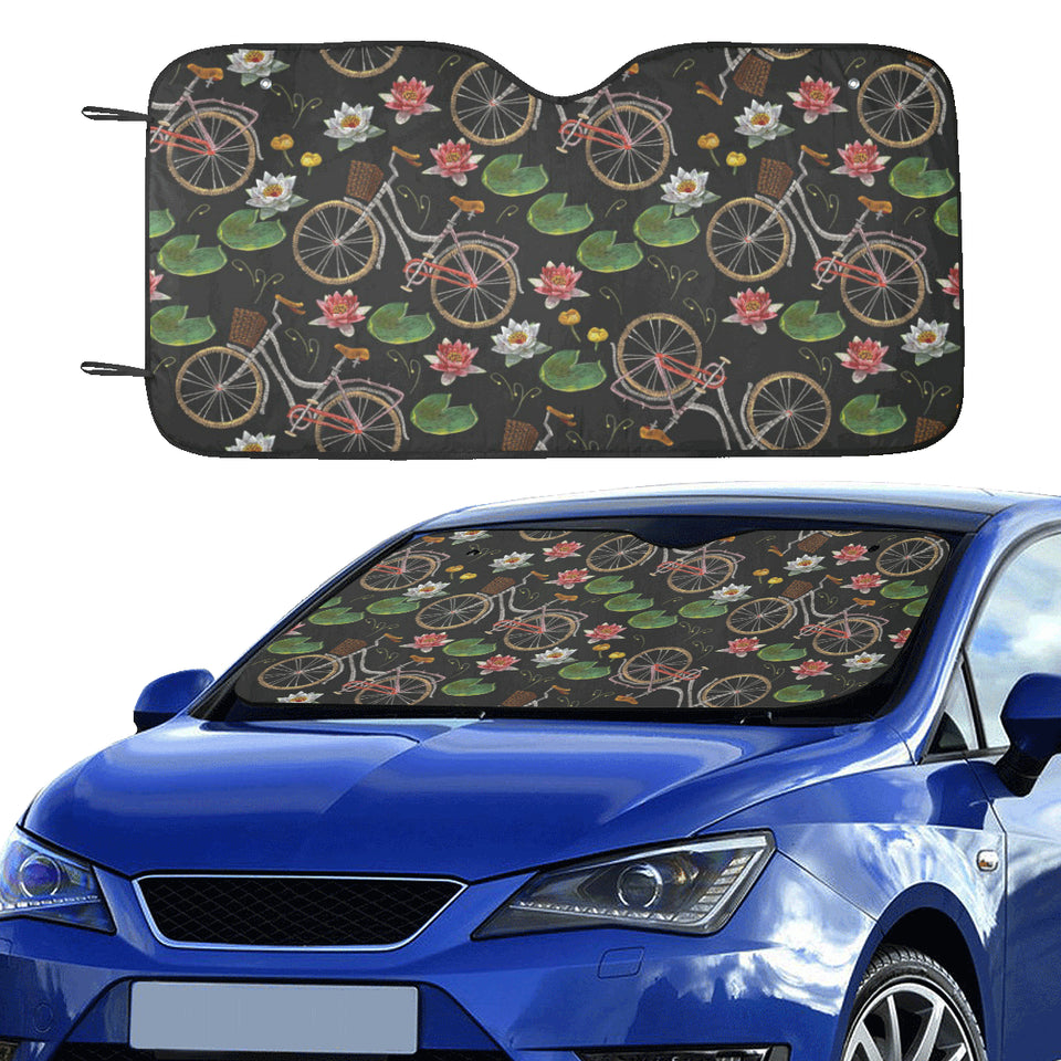 Bicycle Pattern Print Design 03 Car Sun Shade