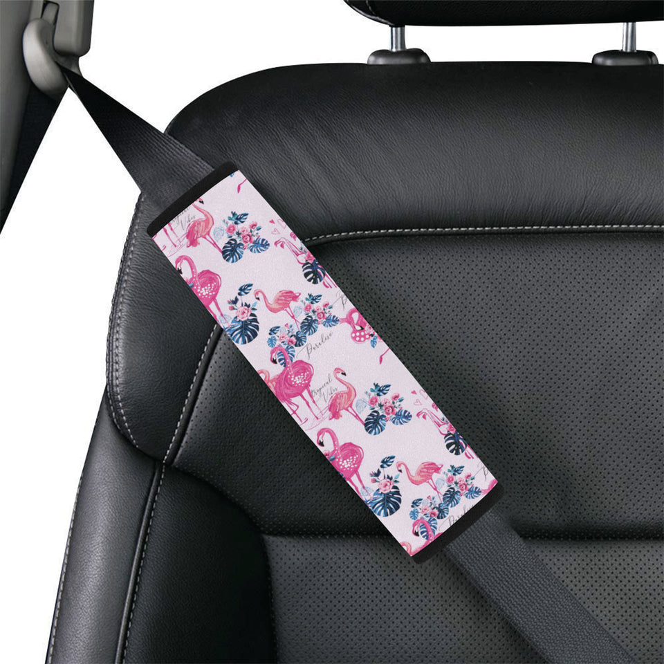 Flamingo Pink Pattern Car Seat Belt Cover