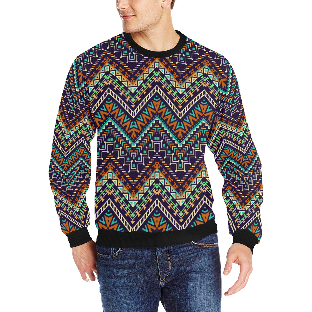 Zigzag African Afro Dashiki Adinkra Kente Men's Crew Neck Sweatshirt