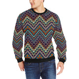 Zigzag African Afro Dashiki Adinkra Kente Men's Crew Neck Sweatshirt