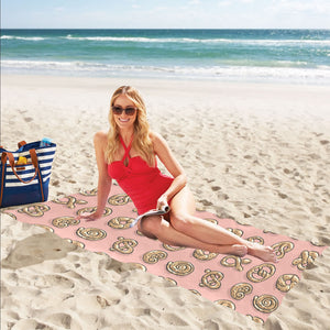 Pretzels Pattern Print Design 04 Beach Towel