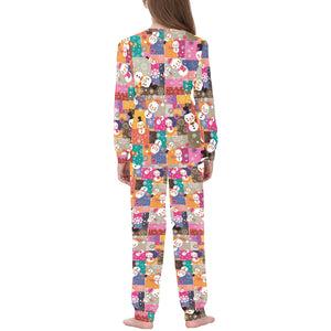 Snowman Colorful Theme Pattern Kids' Boys' Girls' All Over Print Pajama Set