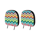 Rainbow Zigzag Chavron Pattern Car Headrest Cover