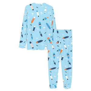 Surfboard Pattern Print Design 05 Women's All Over Print Pajama Set