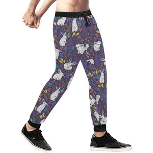 Rabbit Leaves Pattern Unisex Casual Sweatpants