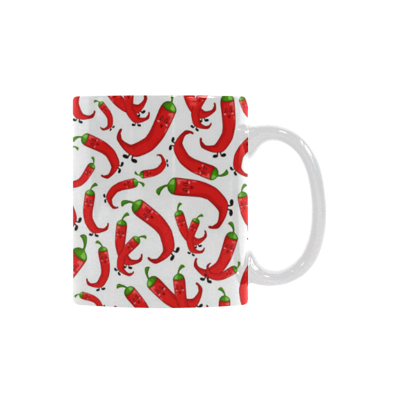 Red Chili Pattern Classical White Mug (FulFilled In US)