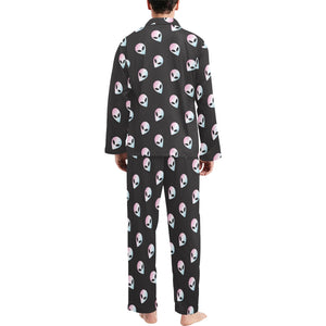 Alien Pattern Print Design 04 Men's Long Pajama Set