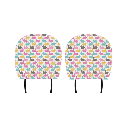 Colorful Rabbit Pattern Car Headrest Cover