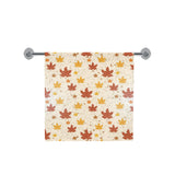 Red and Orange Maple Leaves Pattern Bath Towel