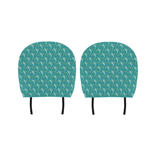 Swordfish Pattern Print Design 04 Car Headrest Cover