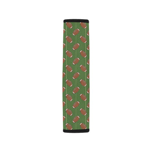 American Football Ball Pattern Green Background Car Seat Belt Cover