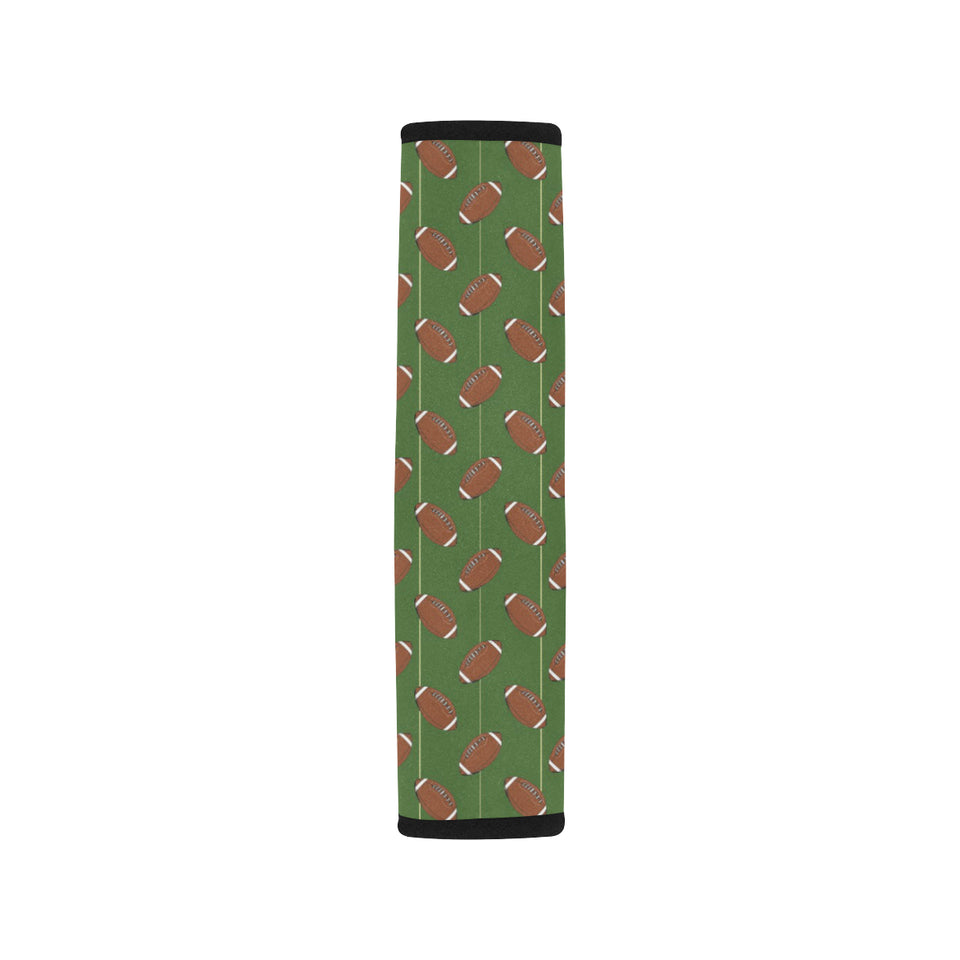 American Football Ball Pattern Green Background Car Seat Belt Cover