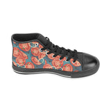 Tomato Pattern Background Men's High Top Canvas Shoes Black