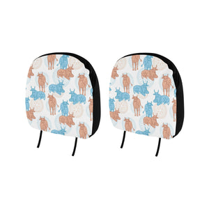 Cow Tribal Pattern Car Headrest Cover