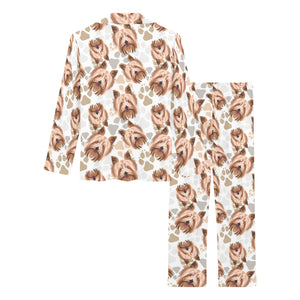 Yorkshire Terrier Pattern Print Design 04 Women's Long Pajama Set