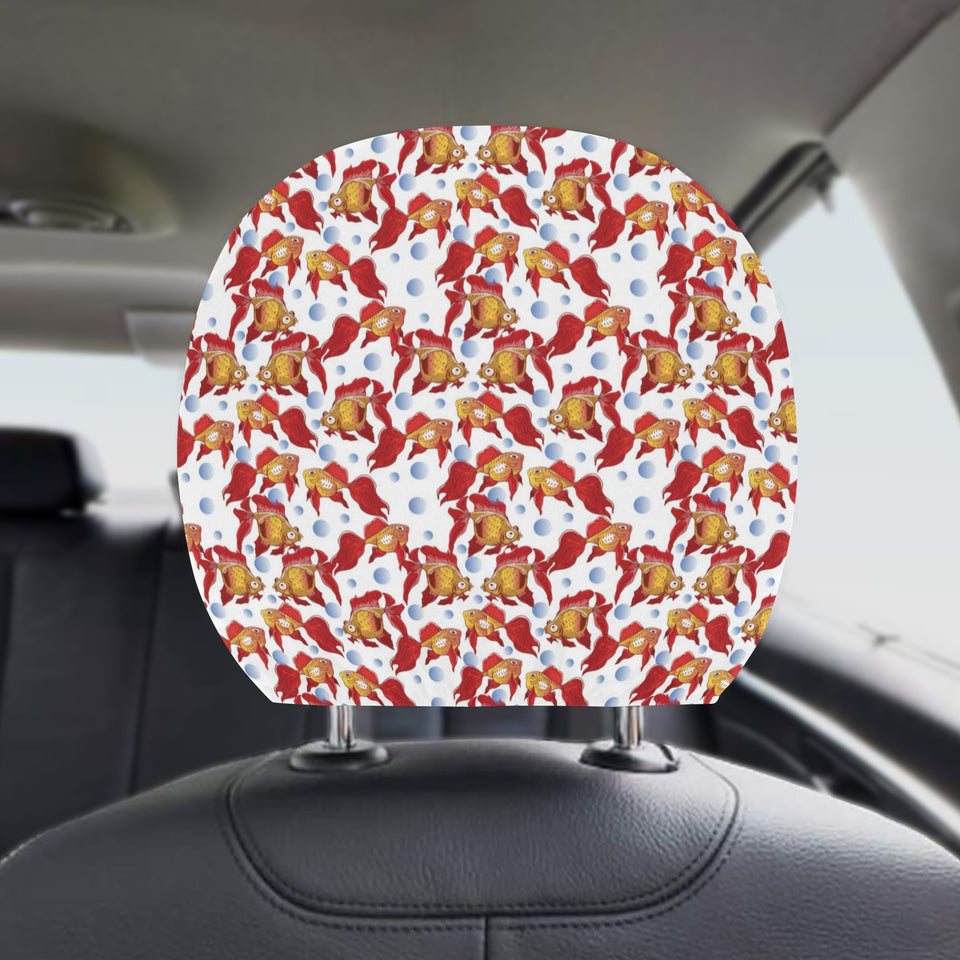 Goldfish Pattern Print Design 02 Car Headrest Cover