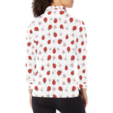 Ladybug Pattern Print Design 04 Women's Long Sleeve Polo Shirt