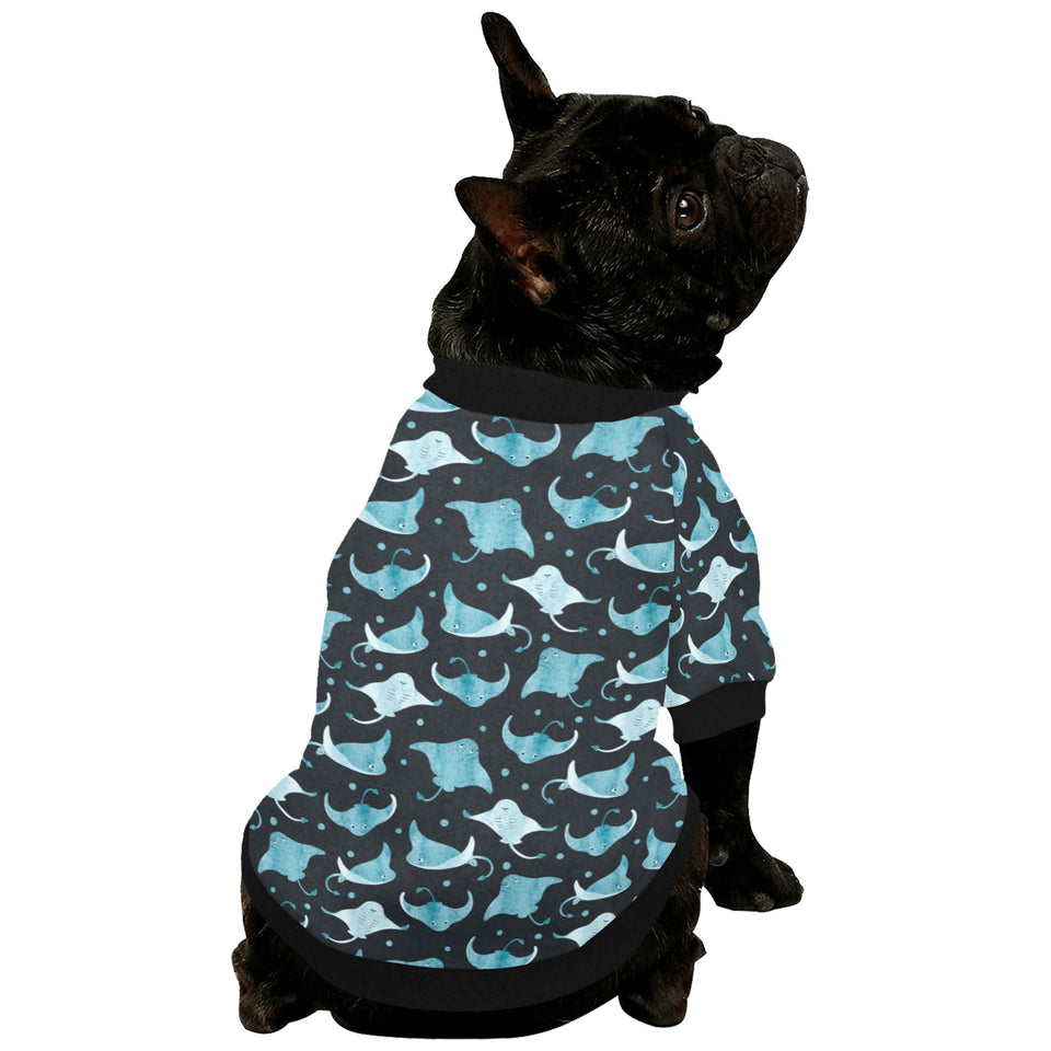 Stingray Pattern Print Design 04 All Over Print Pet Dog Round Neck Fuzzy Shirt