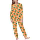 Papaya Leaves Pattern Kids' Boys' Girls' All Over Print Pajama Set