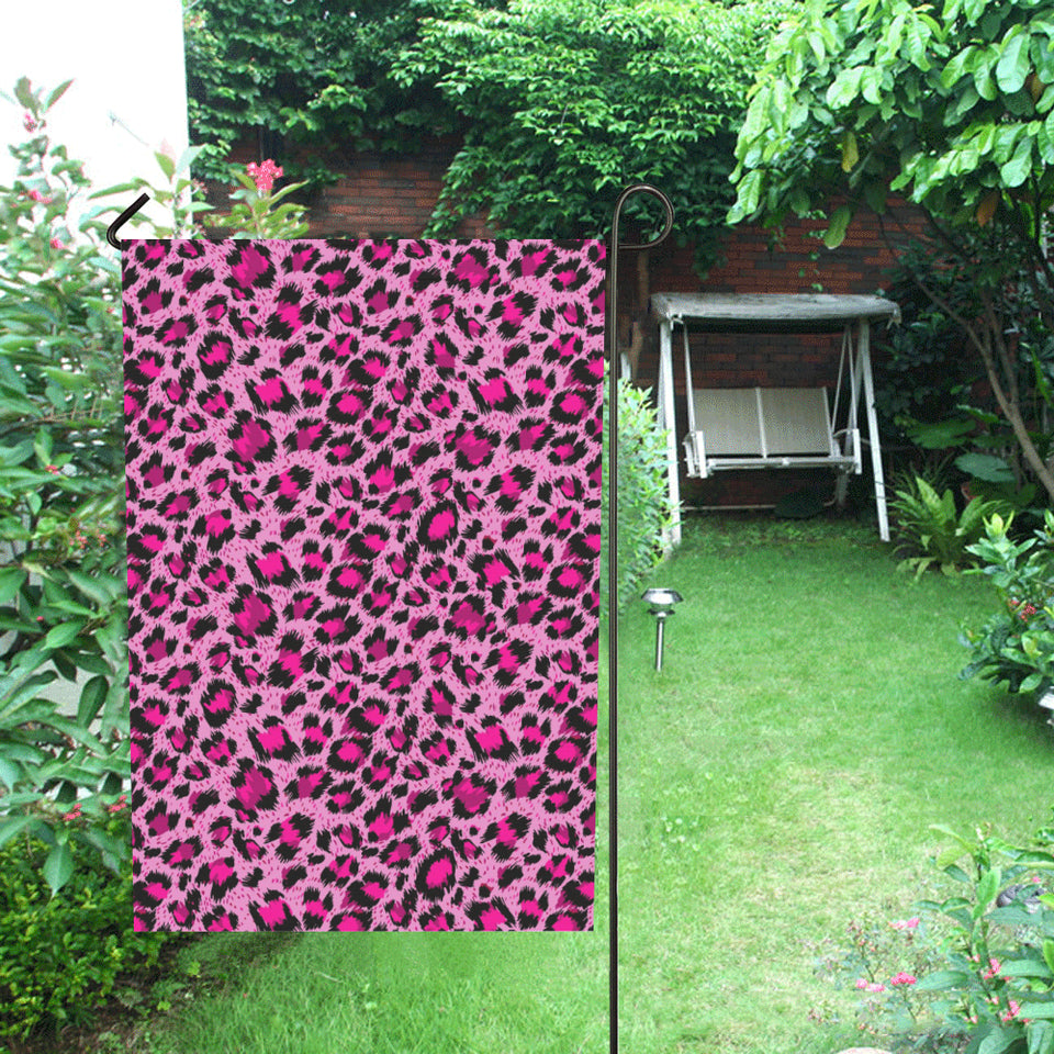 Pink Leopard Skin texture Pattern House Flag Garden Flag