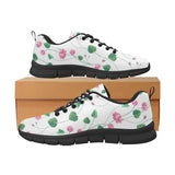 Pink Lotus Waterlily Flower Pattern Men's Sneakers Black