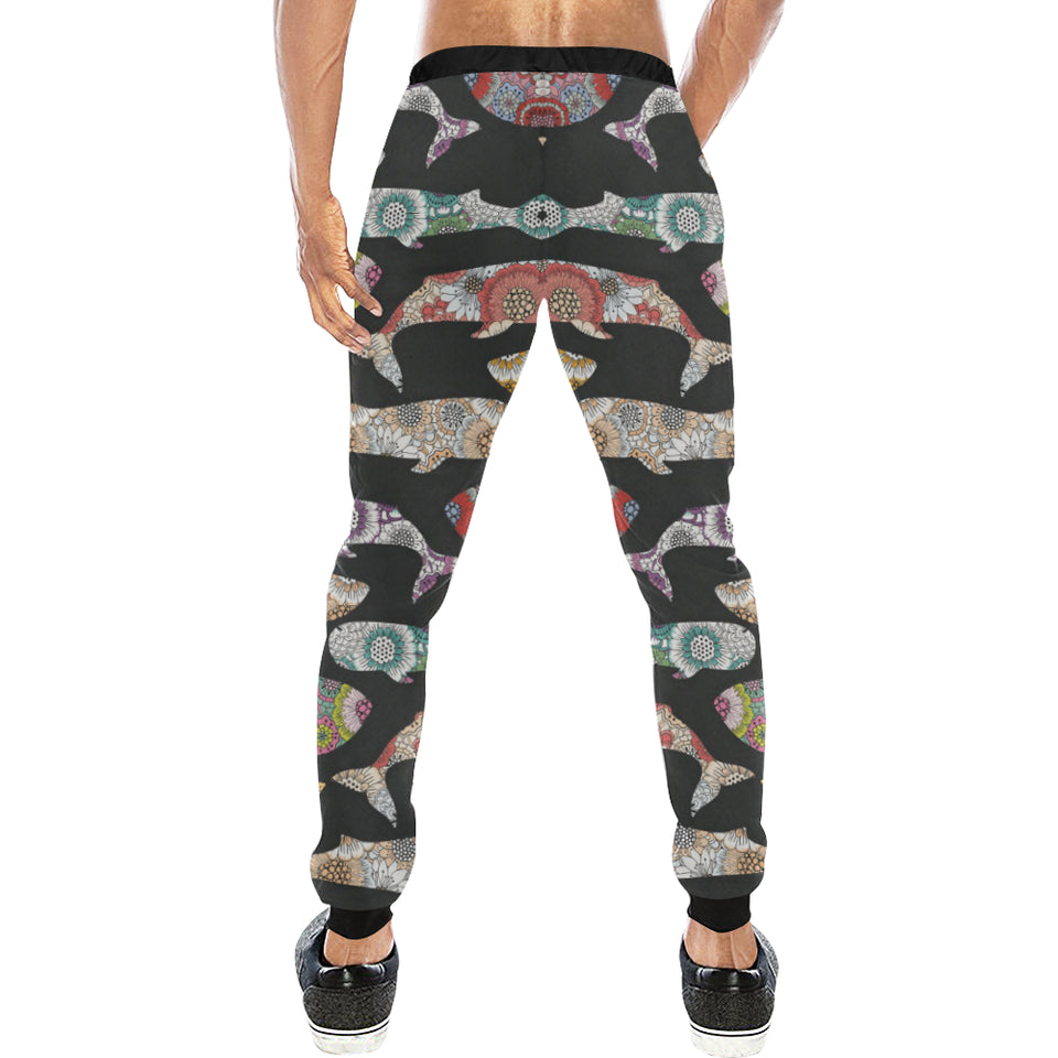 Whale Flower Tribal Pattern Unisex Casual Sweatpants