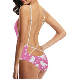 Poodle Pink Theme Pattern Women's One-Piece Swimsuit