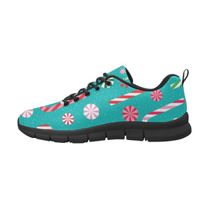 Christmas Candy Pattern Men's Sneakers Black