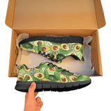 Avocado Leaves Pattern Men's Sneakers Black