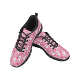 Poodle Pink Heart Pattern Men's Sneakers Black