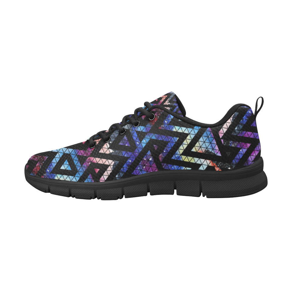 Space Colorful Tribal Galaxy Pattern Men's Sneakers Black