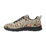 Monkey Christmas Pattern Men's Sneakers Black