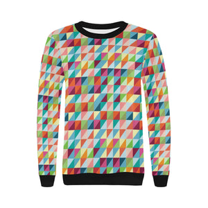 Rainbow Geometric Pattern Women's Crew Neck Sweatshirt